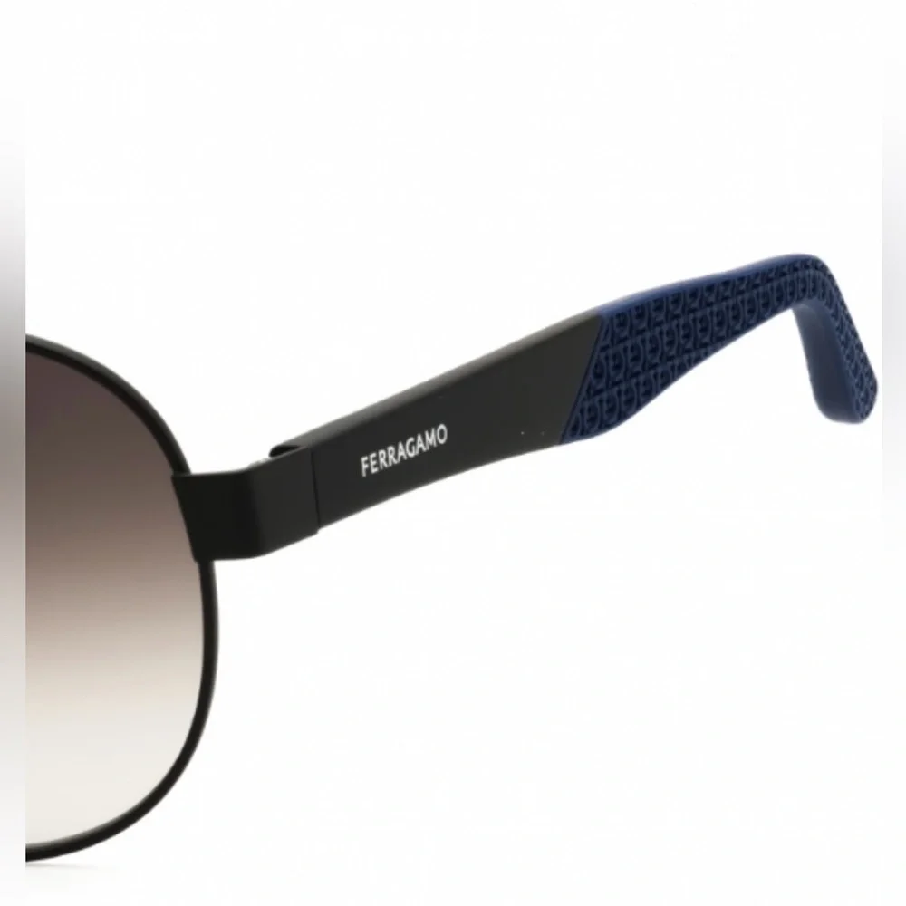 Salvatore Ferragamo Metal MATTE BLACK/GREY GRADIENT Sunglasses (NWT)